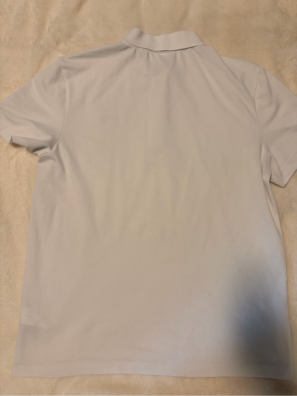 Lacoste White Men’s Short-Sleeve Polo with Green Crocodile Logo - Picture 4 of 4